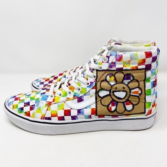 VANS | Customized Unique Tie Dye Checkerboard SK8-HI High Tops 12 Mens - Picture 9 of 15